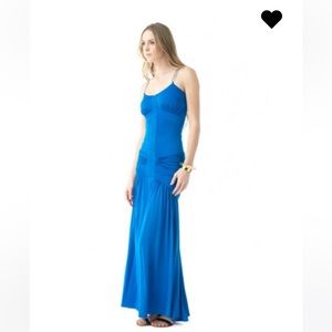 Sky clothing THERESE MAXI DRESS cobalt blue size Small ruched throughout